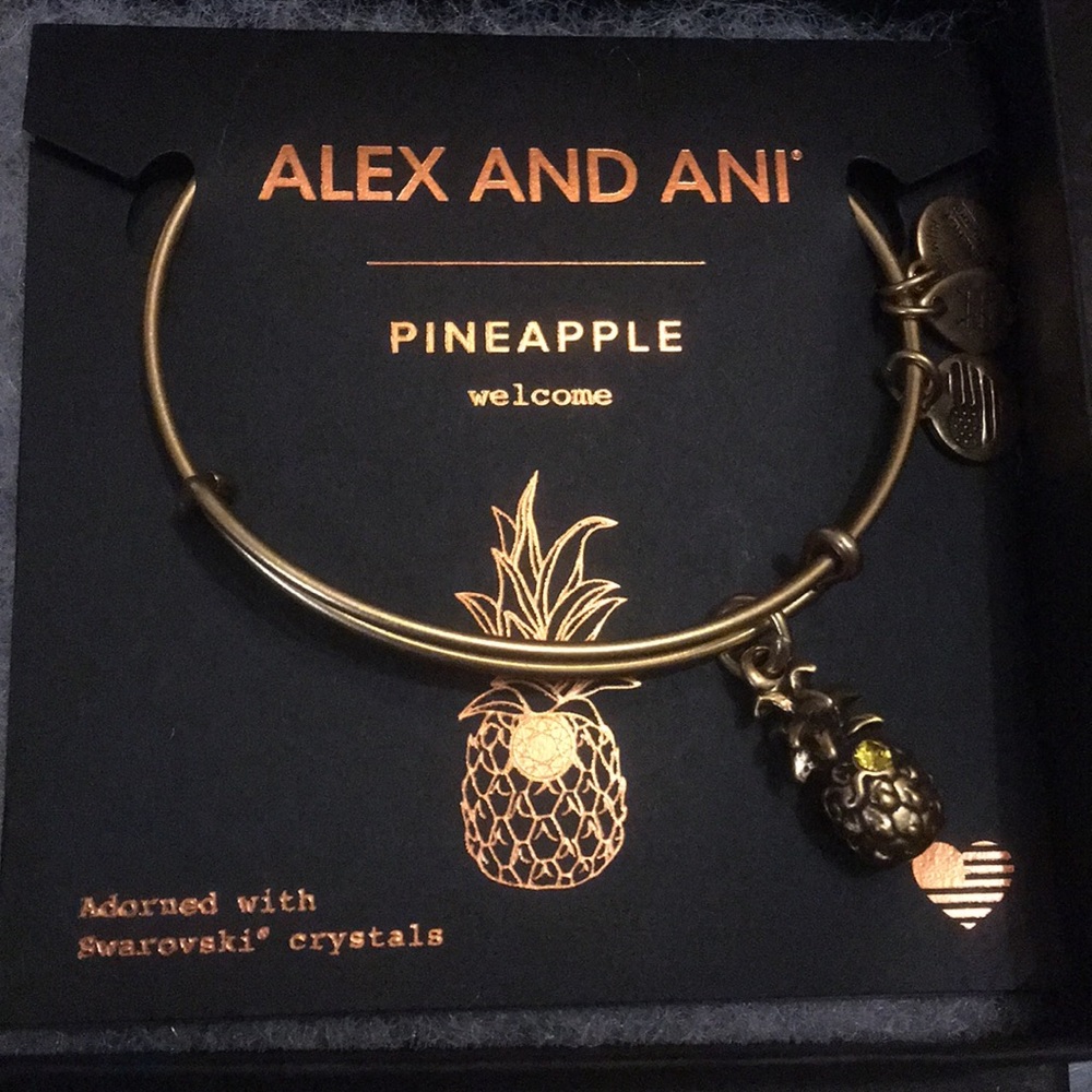 Alex and Ani Pineapple Charm Bracelet
